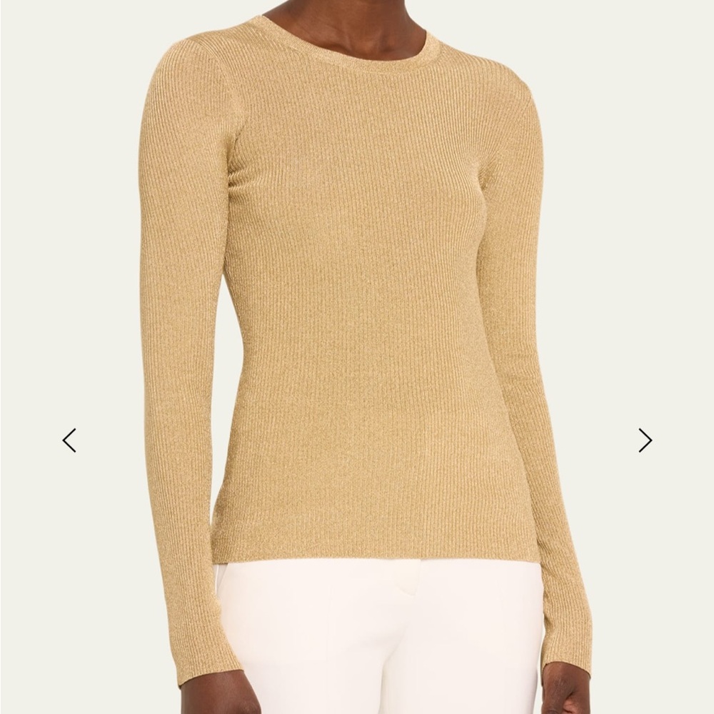 MICHAEL KORS COLLECTION
Metallic Rib Long-Sleeve Crewneck Sweater